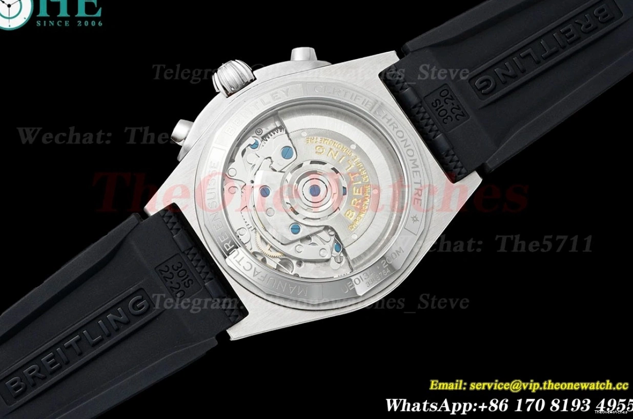 Chronomat Strap Dial 42MM TF on A7750 Silver B01 Rubber Rouleaux 0401